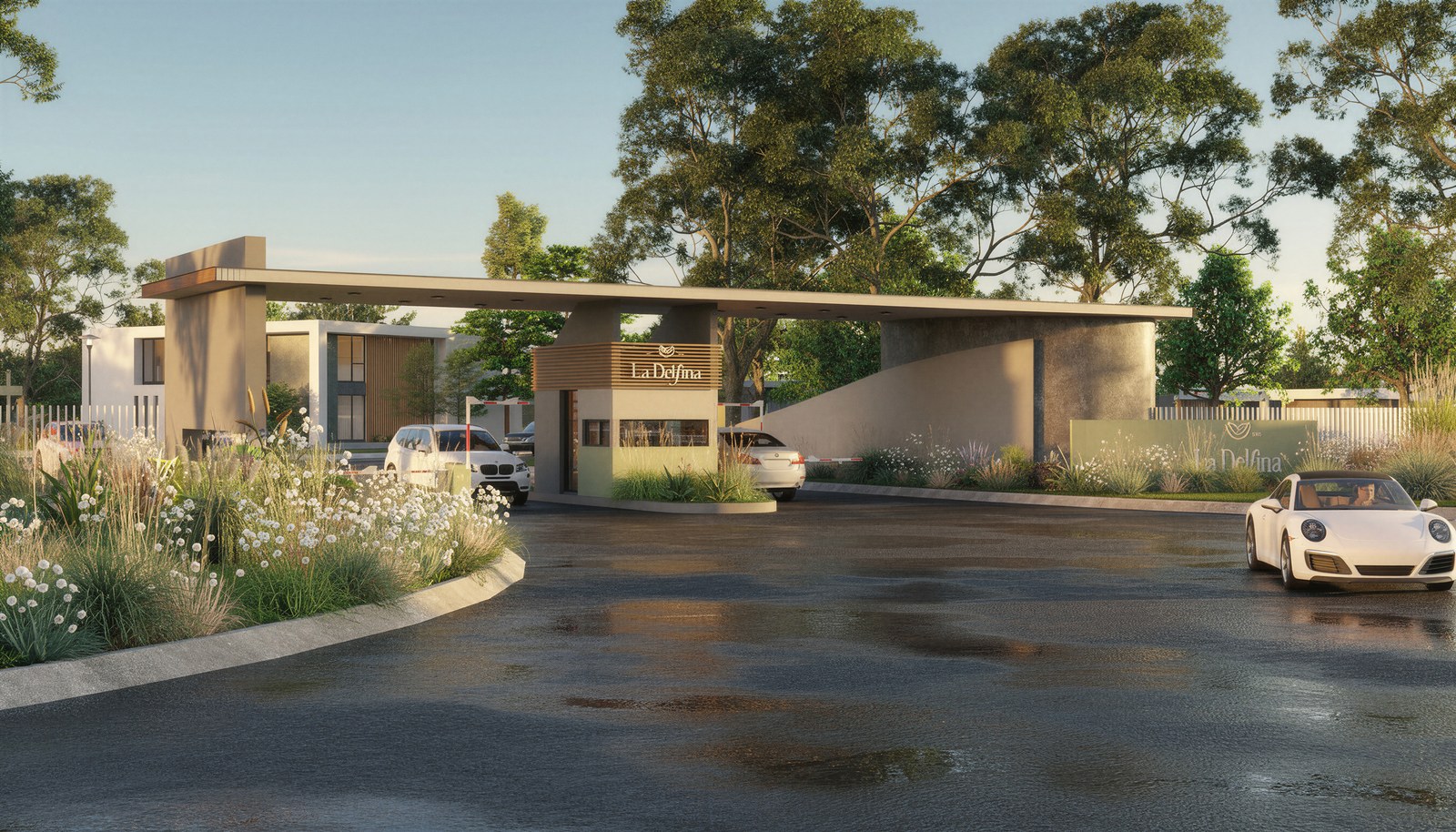 El acceso visto desde la calle de ingreso, render del proyecto